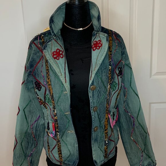Embroidered Jean Jacket - Picture 2 of 8
